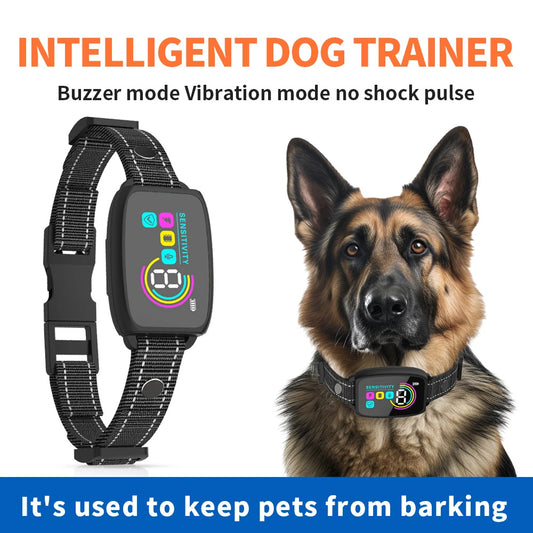 Professional Smart Anti-Bark Collar - Rechargeable Training Device with HD Display & Waterproof Design