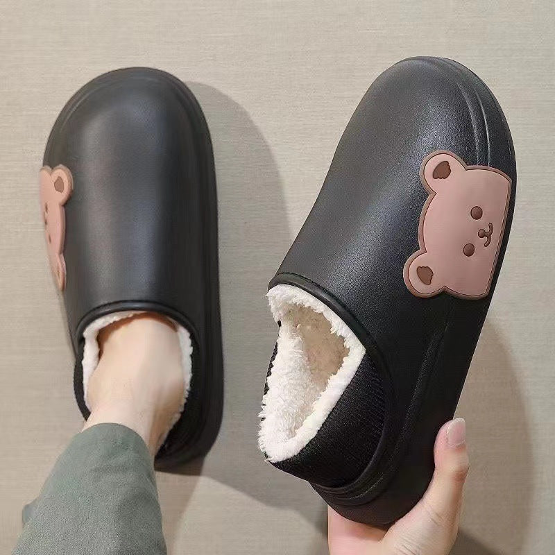 Bear Shaped Fluffy Winter Slippers for Women – Cozy Indoor House Shoes