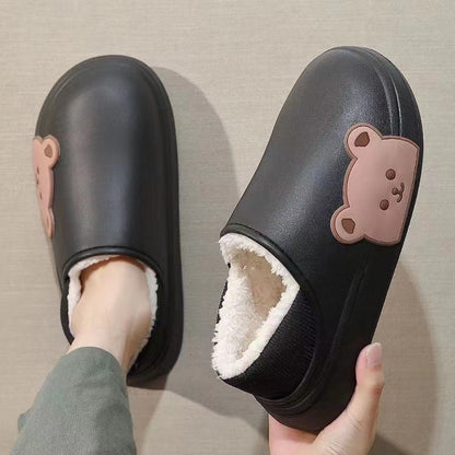 Bear Shaped Fluffy Winter Slippers for Women – Cozy Indoor House Shoes