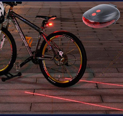 Premium LED Bicycle Tail Light - 5 LED + 2 Laser Safety System for Maximum Visibility & Accident Prevention