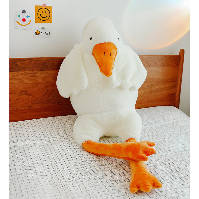 Cute Big White Geese Pillow – Soft Plush Toy, Adorable Stuffed Animal for Kids, Home Decor Cushion