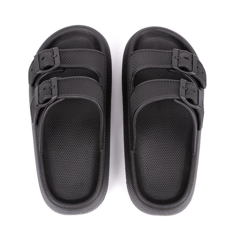 Women's Summer Platform Slippers – Fashionable Buckle Sandals with Soft Bottom for Home & Outdoor Wear