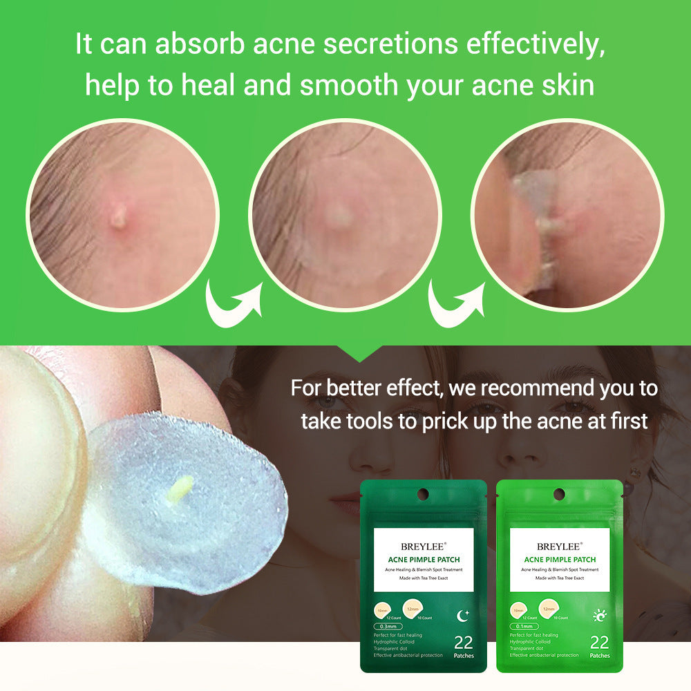 Premium Tea Tree Acne Patches - Ultra-Thin Hydrocolloid Treatment Stickers | 24-Hour Care