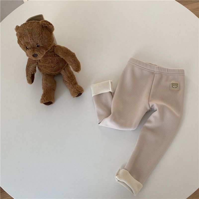 Girls' Single-Layer Fleece-Lined Fashionable Leggings – All-Matching Leggings for Fall and Winter