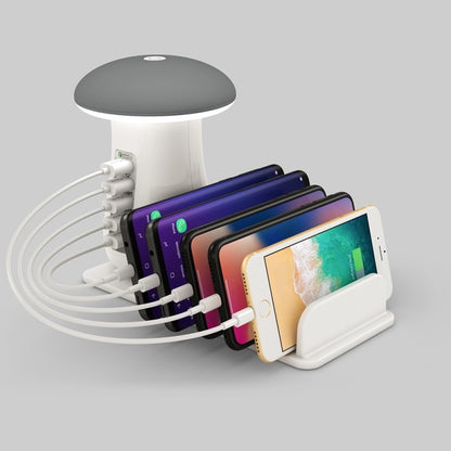 2-in-1 Mushroom LED Lamp – USB Charger and Lamp Holder for Home & Office Desk Lighting