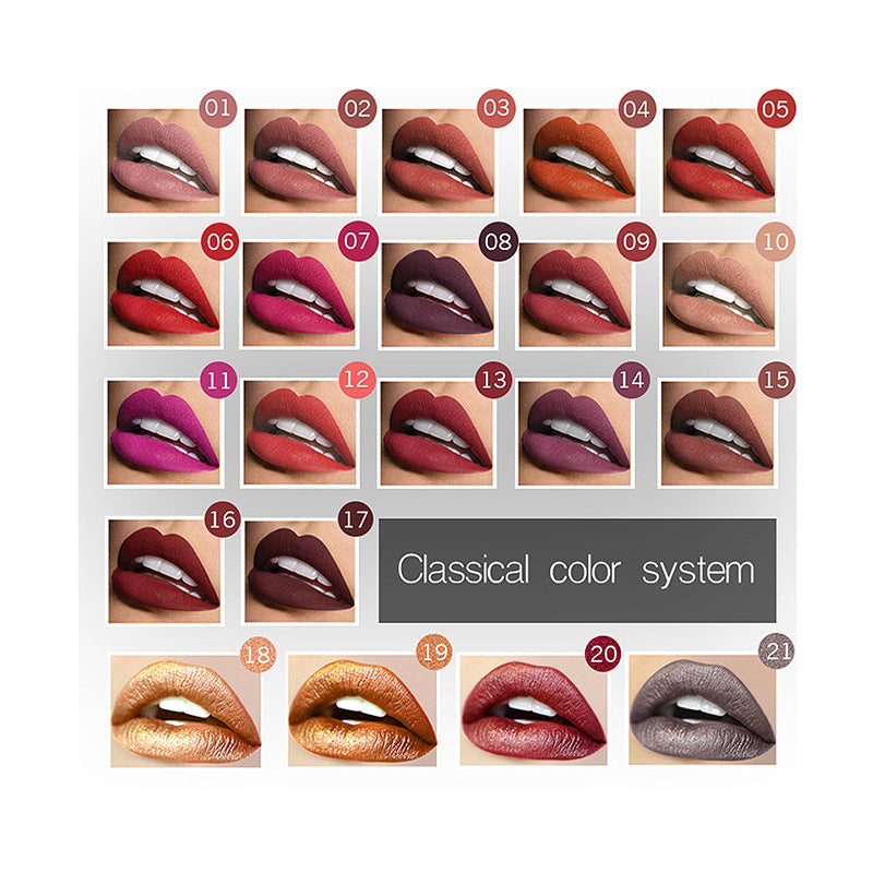 Professional Matte Lip Gloss Collection – 21 Bold Colors, Long-Lasting Waterproof Formula for Perfect Lips