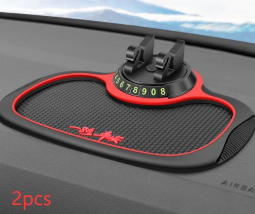 Premium 4-in-1 Car Dashboard Organizer - Non-Slip Phone Mount with Parking Card & Multi-Function Holder