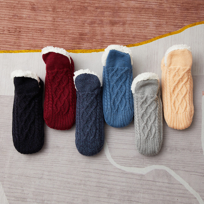Winter Woolen Socks for Women – Thick, Warm Non-Slip Foot Warmers & Bedroom Slippers
