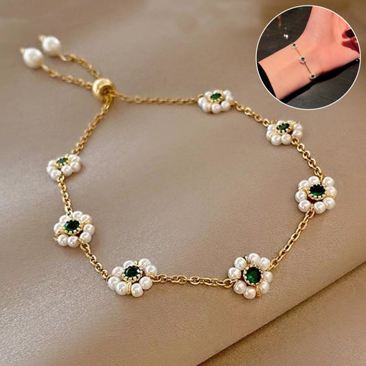 All-Match Pearl Flower Bracelet – Adjustable Fashion Chain Bracelet for Women