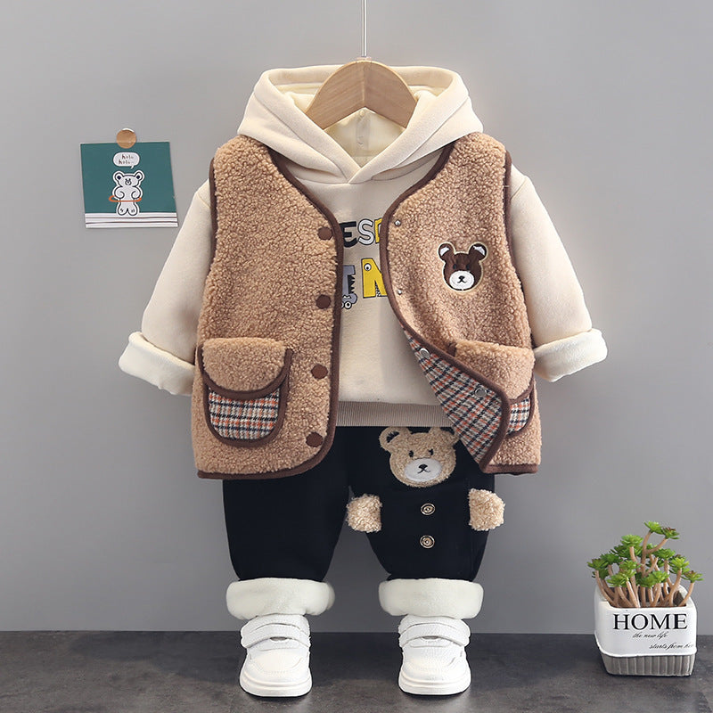 Children's Clothes – Foreign Style Baby Plus Velvet Winter Clothes, Cozy Velvet Baby Outerwear for Cold Weather