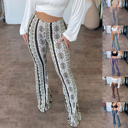 High Elastic Tight Pants – Slim Sexy Print Trousers for Women
