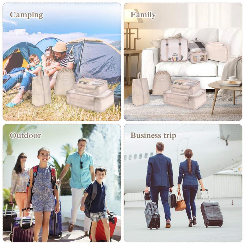 8-Piece Luggage Divider & Packing Cube Set – Travel Storage Bags for Clothes, Underwear, and Shoes