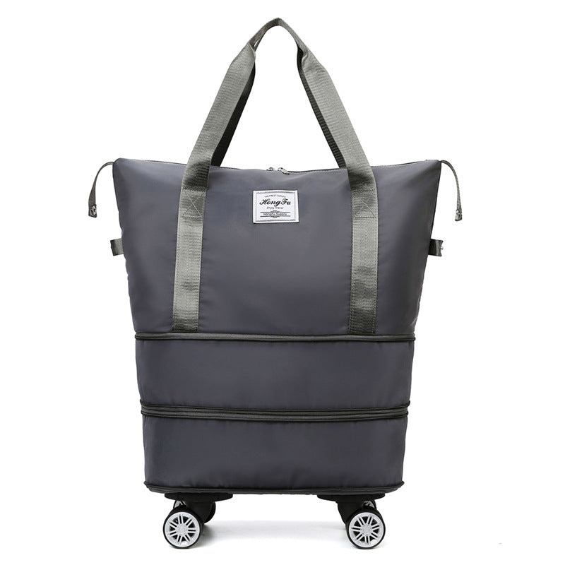 Women's Large Capacity Travel Bag with Universal Wheels – Double-Layer Dry & Wet Separation Fitness, Yoga, and Sports Handbag