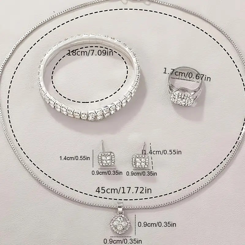 Women's Diamond Fashion Roman Quartz Watch Five-piece Set – Elegant Luxury Wristwatch Collection for Women