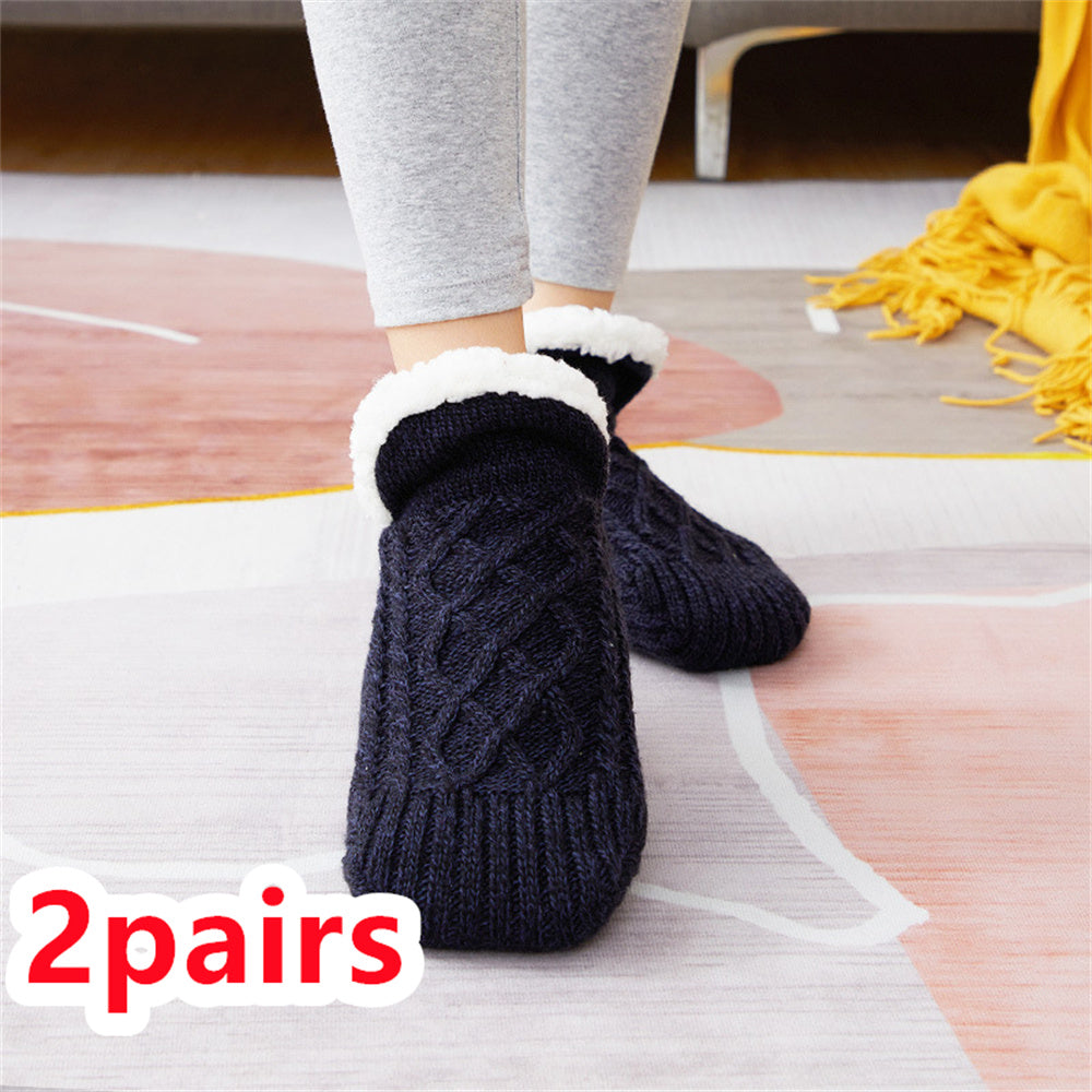 Winter Woolen Socks for Women – Thick, Warm Non-Slip Foot Warmers & Bedroom Slippers
