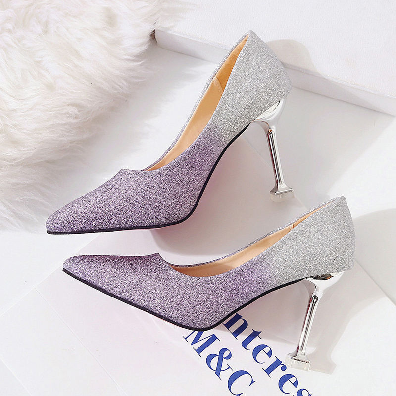 Gradient Sexy Pointed French Stiletto High Heels for Women