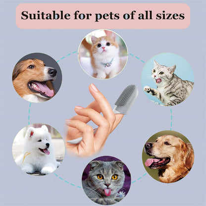 Professional Pet Dental Care Kit - Veterinarian-Approved Silicone Finger Toothbrush for Dogs & Cats