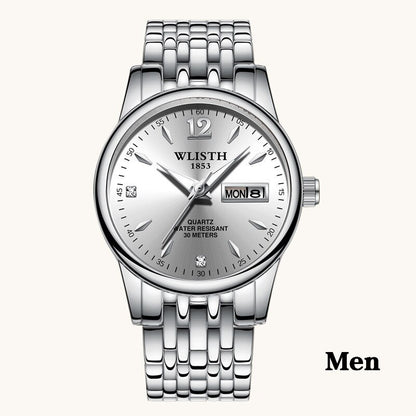Women’s Rose Gold Stainless Steel Dress Watch – WLISTH Brand Luxury Quartz Wristwatch with Week & Date Display for Ladies