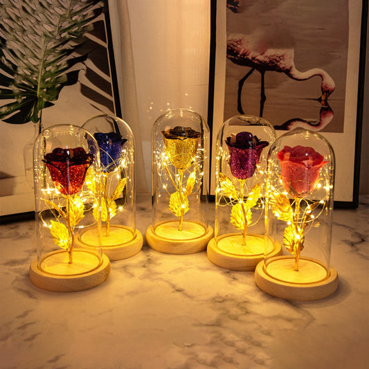 Premium Eternal Rose with LED Light - Enchanted Glass Dome | Perfect Romantic Gift That Lasts Forever