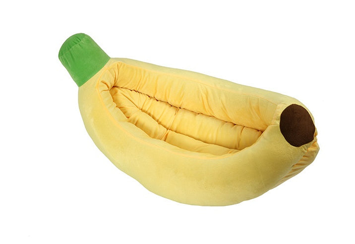 Premium Banana-Shaped Pet Bed - Washable Comfort Pad for Dogs & Cats