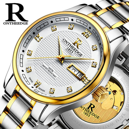 Men's Automatic Mechanical Watch – Luminous, Hollow, Waterproof Fine Steel Business Watch