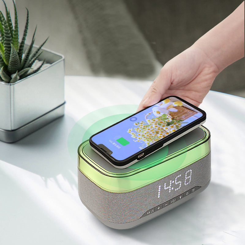 Premium Smart Alarm Clock - 4-in-1 Bedside Station with Bluetooth Speaker, Wireless Charging & Night Light