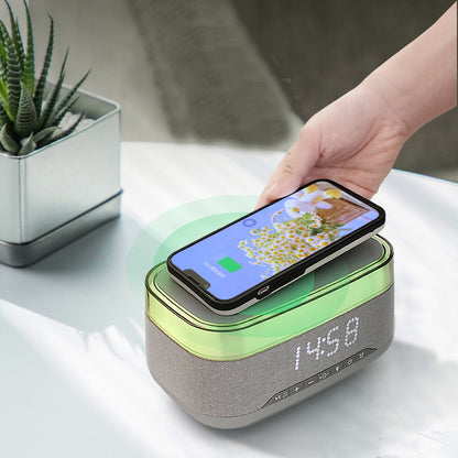 Premium Smart Alarm Clock - 4-in-1 Bedside Station with Bluetooth Speaker, Wireless Charging & Night Light