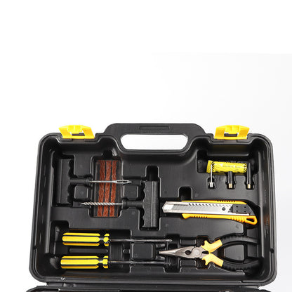 Professional Electric Tire Repair Kit - Complete Portable Emergency Tool Box for Instant Car Tire Fixes