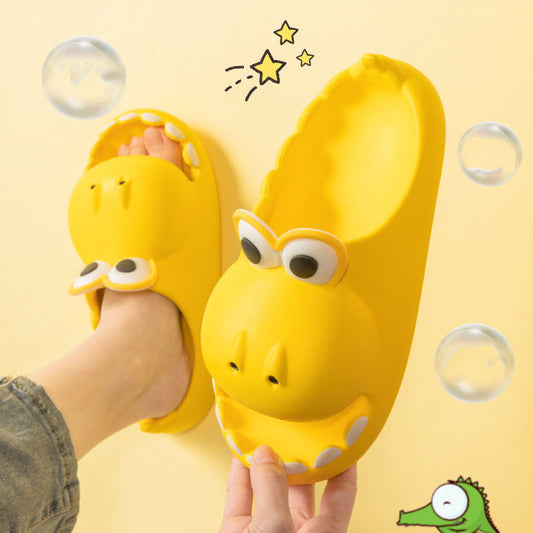 Cute Dinosaur Slippers for Kids and Parents – Cartoon EVA Sandals for Summer, Outdoor and Home Use