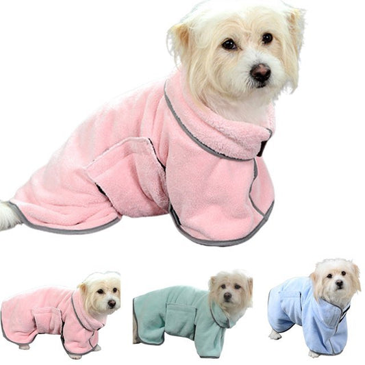 Premium Microfiber Pet Bathrobe - Ultra-Absorbent Quick-Dry Towel for Dogs & Cats