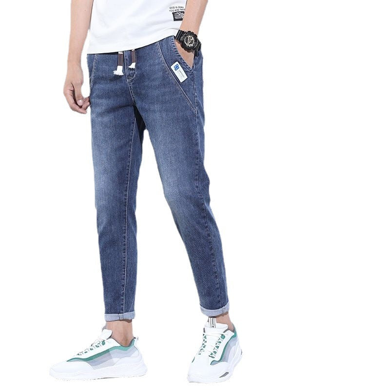 Men's Slim Fit Stretch Denim Trousers – Casual Thin Jeans for Everyday Wear
