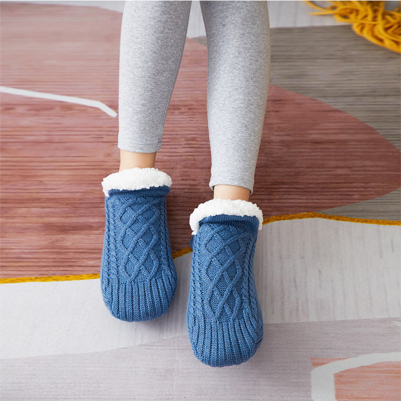 Winter Woolen Socks for Women – Thick, Warm Non-Slip Foot Warmers & Bedroom Slippers