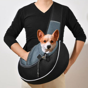 Premium Crossbody Pet Carrier - Stylish Hands-Free Travel Bag for Small Dogs & Cats
