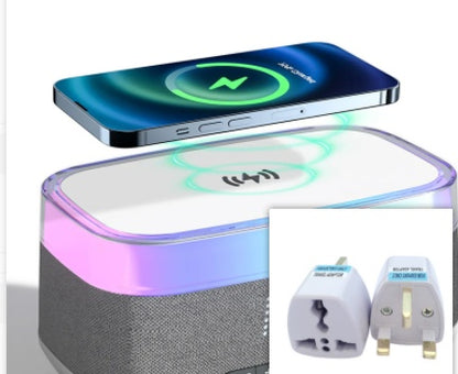Premium Smart Alarm Clock - 4-in-1 Bedside Station with Bluetooth Speaker, Wireless Charging & Night Light