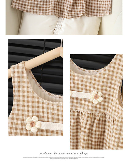 Baby Girl Round-Neck Long-Sleeved Dress Suit – Stylish Baby Girl Outfit for Fall and Winter