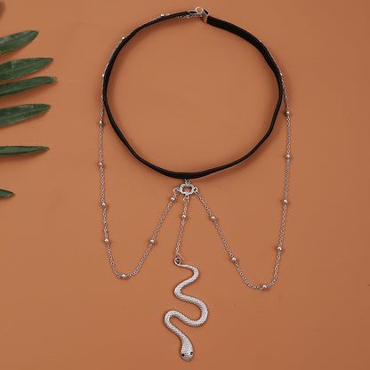 Bohemian Gold Color Metal Beaded Thigh Chain for Women – Big Snake Pendants Leg Chain, Beach Style Body Jewelry Gift