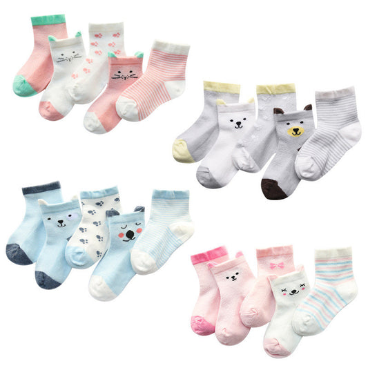 Children’s Cotton Socks – Pack of 5 Breathable Summer Socks for Boys and Girls, Soft and Comfortable Footwear