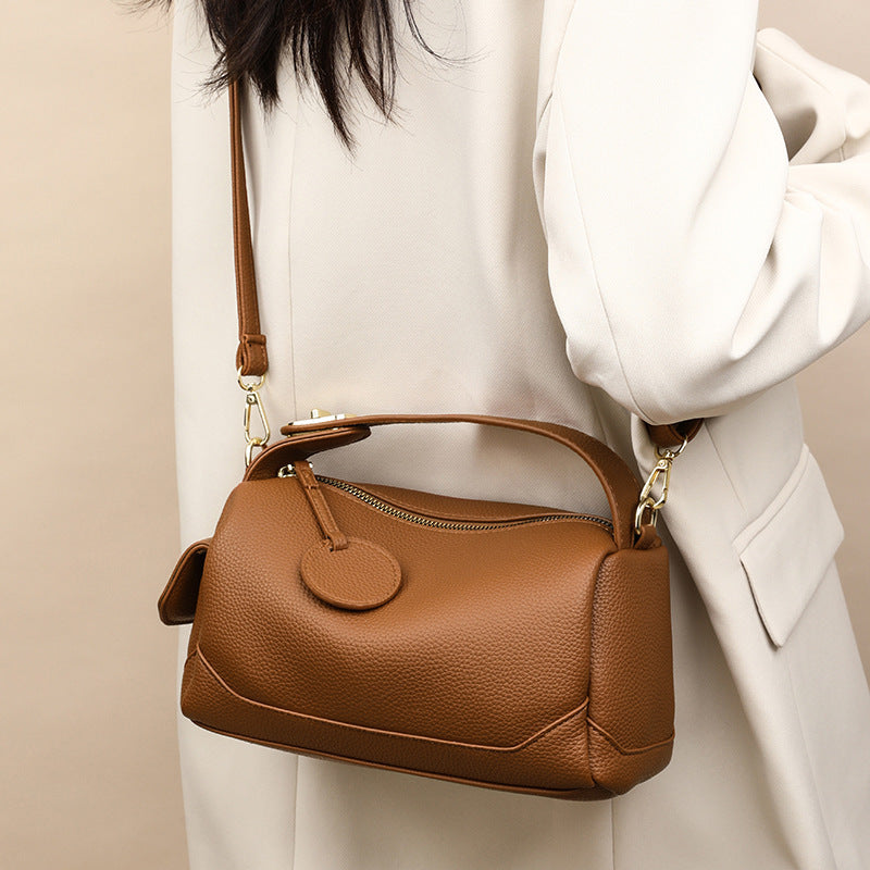 Women's Soft Leather Crossbody Pillow Bag – Large Capacity Portable Shoulder Handbag