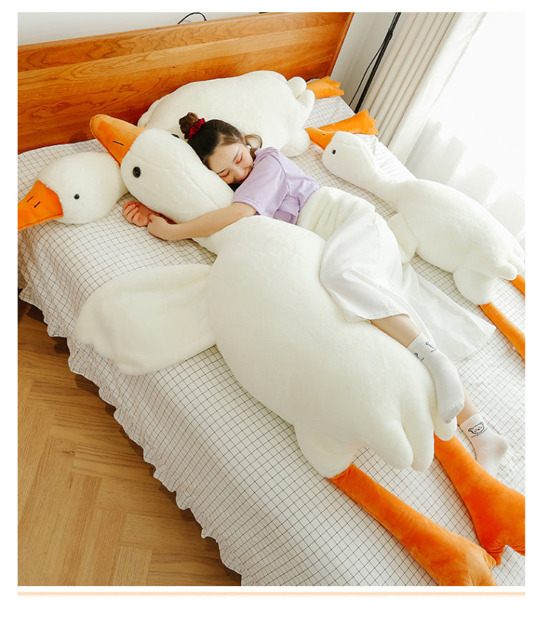 Cute Big White Geese Pillow – Soft Plush Toy, Adorable Stuffed Animal for Kids, Home Decor Cushion