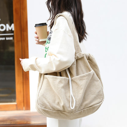 Trendy Women's Shoulder Bag – Multi-Pocket Drawstring Underarm Handbag for Casual Style