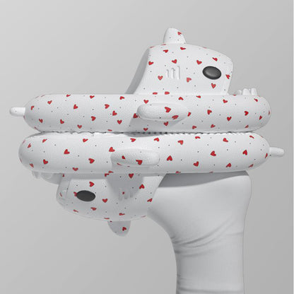 Lovers Shark Slippers for Men & Women – Cute Heart Print Casual Shoes for Couples