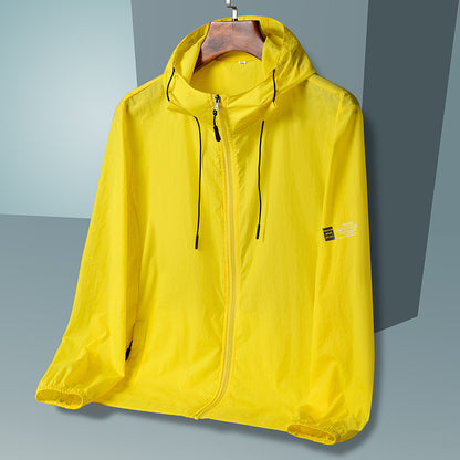 Men's Summer Ice Silk Sun Protection Jacket – Lightweight UV-Proof Cooling Outdoor Hoodie