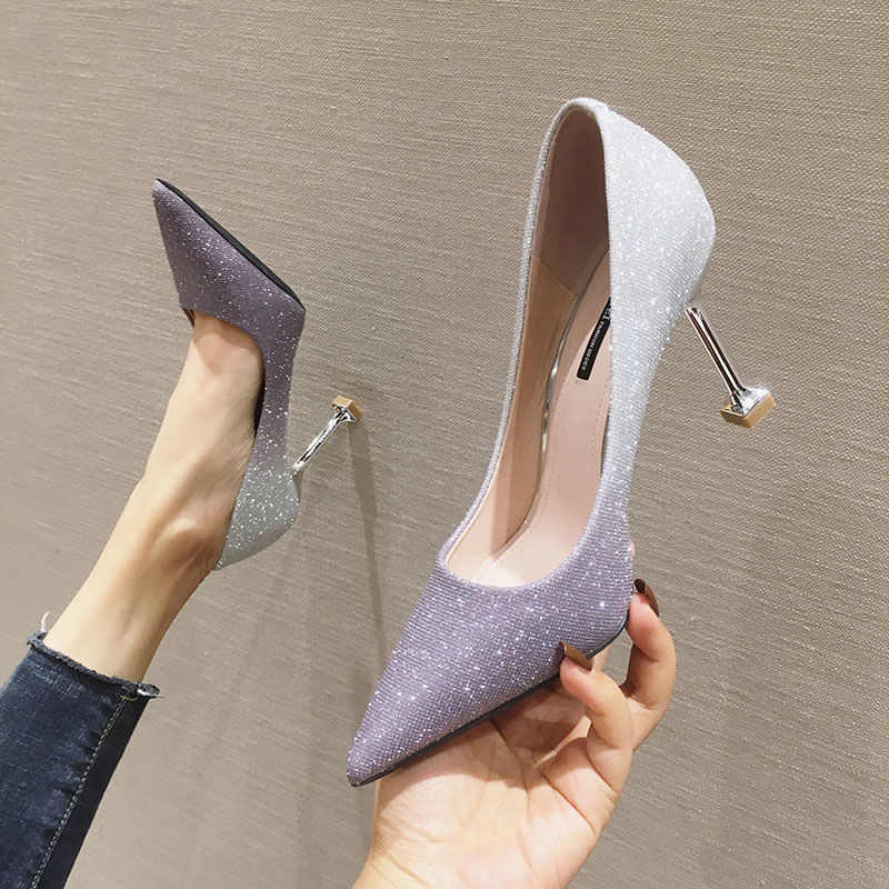 Gradient Sexy Pointed French Stiletto High Heels for Women