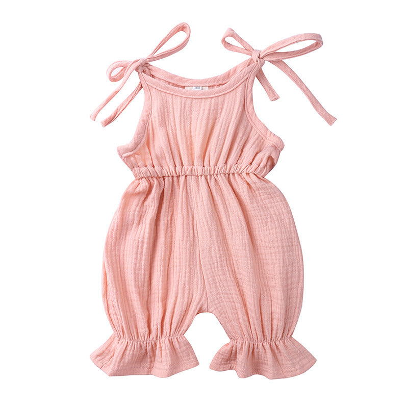 Newborn Baby Girl Sleeveless Solid Romper Jumpsuit – Cute Toddler Outfit for Girls, New Arrivals Baby Clothing