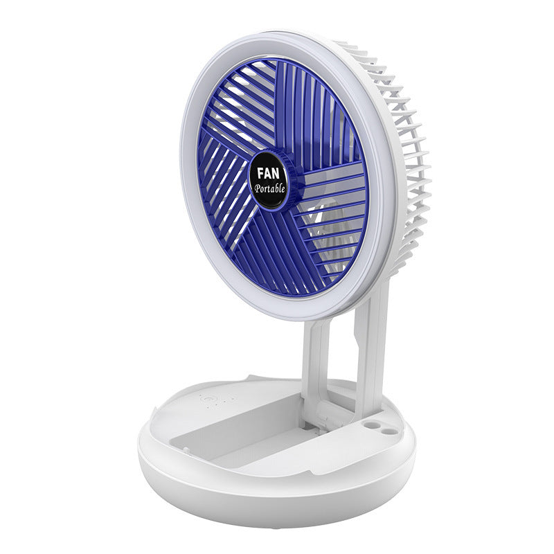 Premium 4-in-1 Smart Fan System - USB Rechargeable with LED Light, Wall Mount & 4-Speed Control