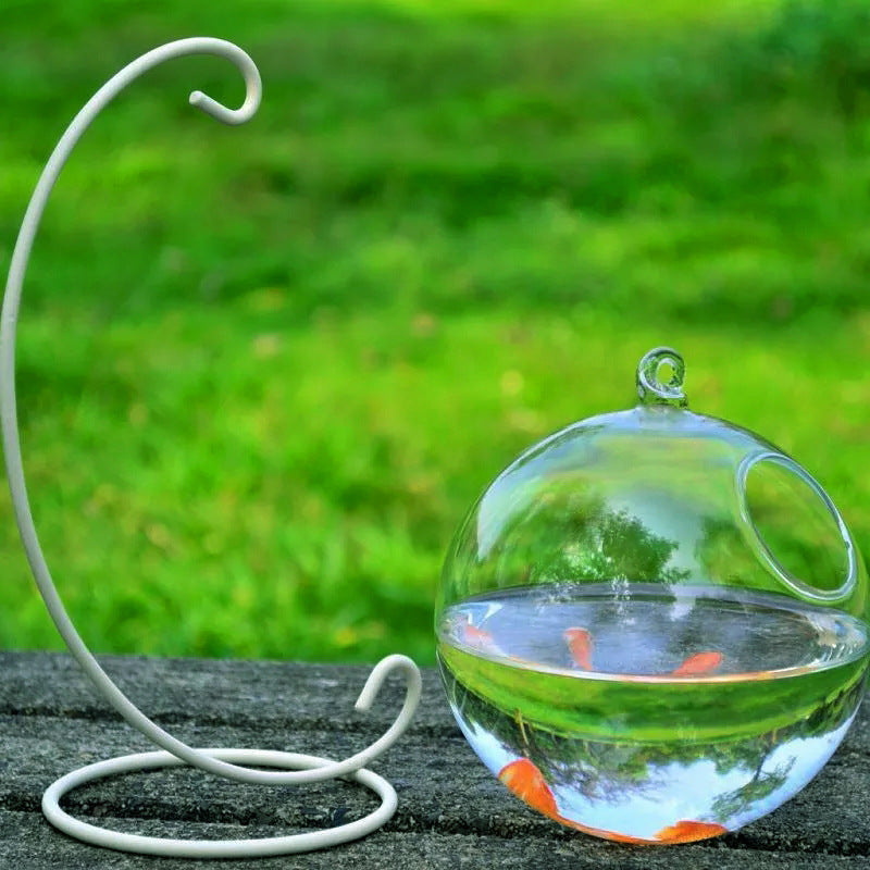 Premium Hanging Glass Aquarium - Modern Spherical Fish Tank & Plant Terrarium with Stand Options