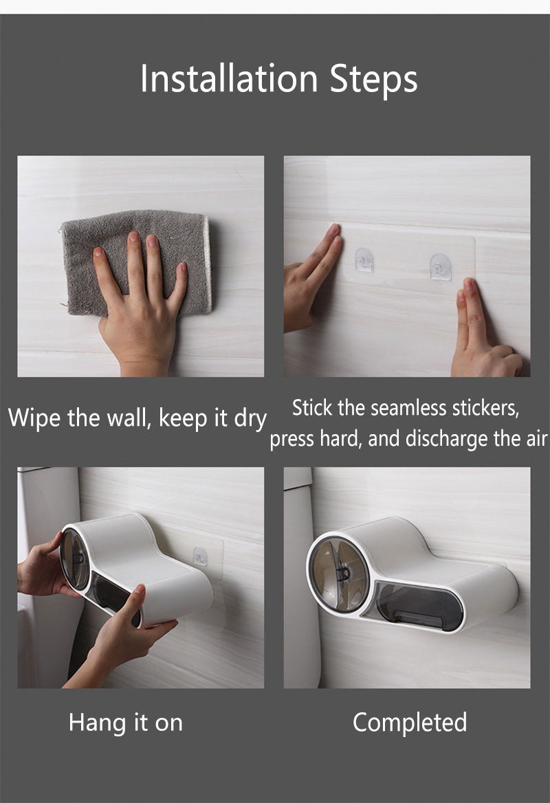 Premium Bathroom Toilet Paper Holder - Elegant Wall-Mount Storage Solution for Modern Bathrooms