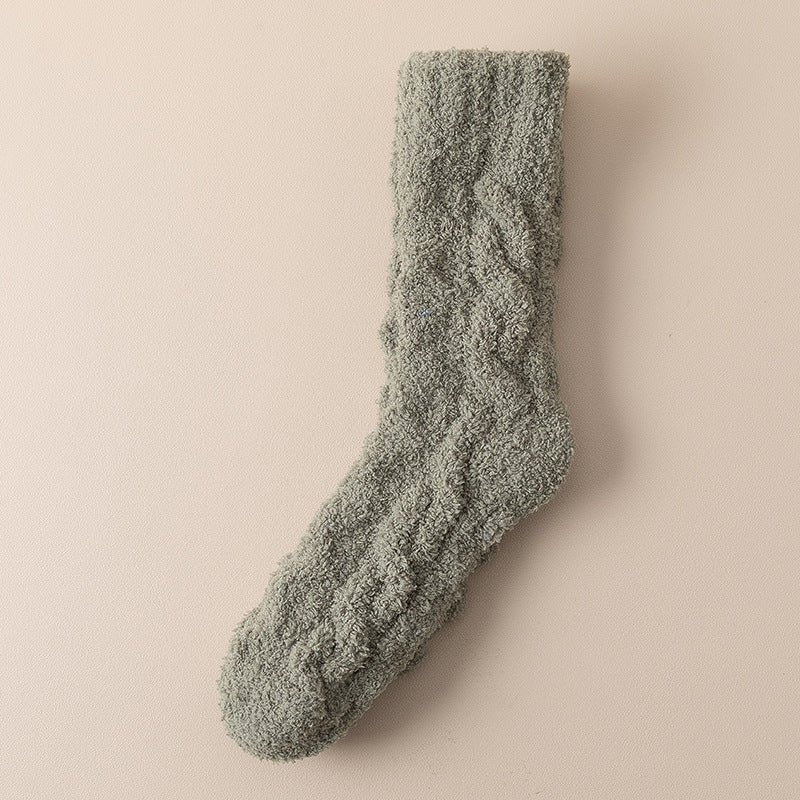 Winter Warm Fuzzy Coral Fleece Socks – Thick Velvet Home Sleeping Floor Socks for Women & Men