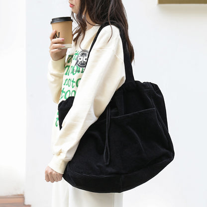 Trendy Women's Shoulder Bag – Multi-Pocket Drawstring Underarm Handbag for Casual Style