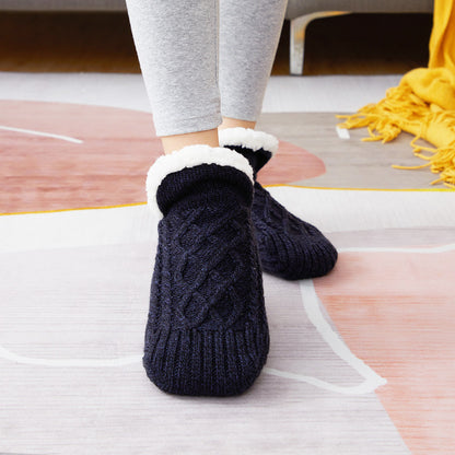 Winter Woolen Socks for Women – Thick, Warm Non-Slip Foot Warmers & Bedroom Slippers
